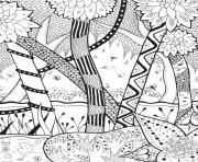 Coloriage adulte foret zentangle rachel 